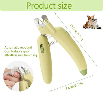 Dog Cat Nail Trimmer with LED Light & UV Lamp, Quick Safe Grooming, Sharp Blades, Built-In Nail File, Nail Collector, Non-Slip Ergonomic Handle for All Pet Sizes