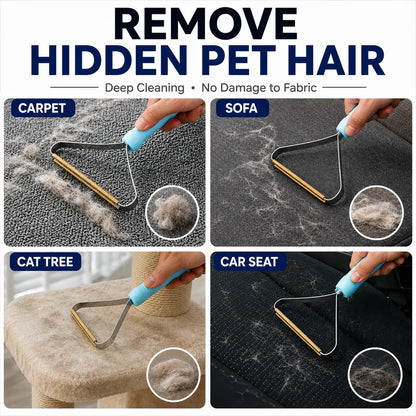 2-Piece Pet Hair Remover Set, Reusable Dog & Cat Fur Removal Tool for Carpet, Couch, Rugs, Car Seats and Pet Beds