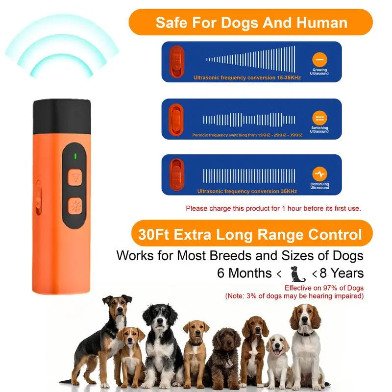 Petsafe Professional Sonic Emitters Dog Training Tool Withled Flashlight 30Ft Range anti Bark Barking Dog Silencerrechargeable Ultrasonic Trainer for Dogs Device, 30Ftrange Control, Anti-Bark Solution