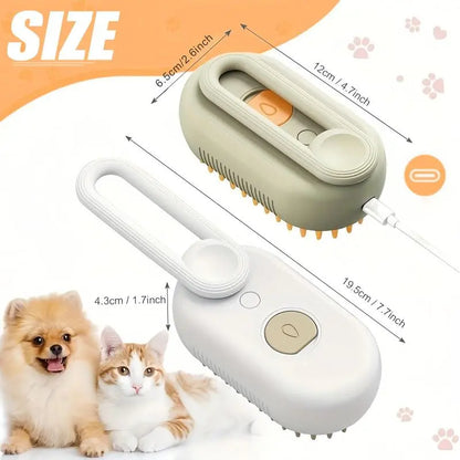 Pet Steam Brush,Cat & Dog Hair Remover, Adjustable Pet Hair Remover,Pet Steamy Mist,Steam Pet Brush for Pet Hair 4-IN-1 Steamy Cat Brush Grooming Comb for Dogs Steam Brush for Cats Remove Flying Fur Steam Advanced Pet Hair Removal Comb Pet Pal Brush