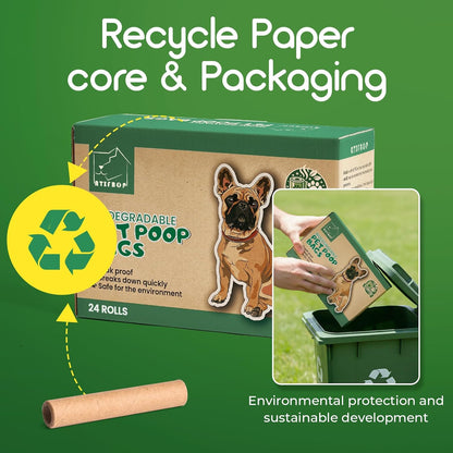 Biodegradable Dog Poop Bags Rolls 360 Count Scented, Leak Proof and Extra Thick Waste Bag Refill (Scented)